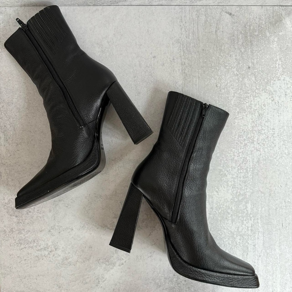 BY FAR Black Chunky Heeled Boots